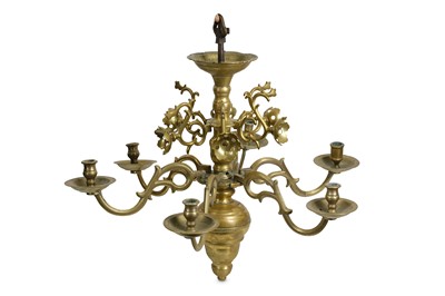 Lot 59 - A 17TH CENTURY FLEMISH (FLANDERS) BRASS SIX...
