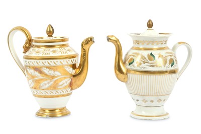 Lot 179 - A 19th Century porcelain coffee pot, decorated...