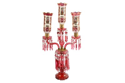 Lot 193 - A late 19th century Bohemian ruby glass...