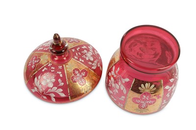 Lot 194 - An early 20th century Bohemian ruby and gilt...