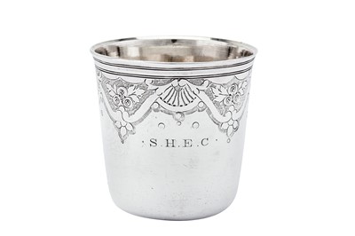Lot 259 - A Louis XVI French silver late 18th century beaker, Paris 1781 by Jacques-Louis-Auguste Leguay (reg. 6th Sep 1779)