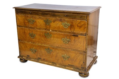 Lot 308 - A George I figured walnut bachelors chest with...