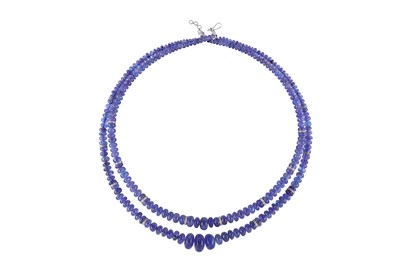 Lot 44 - A tanzanite and diamond necklace