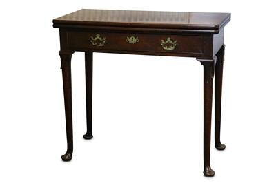 Lot 345 - A George II mahogany tea table, the fold over...
