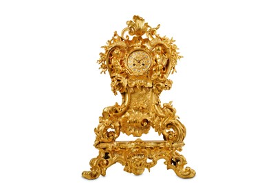 Lot 74 - AN EXTREMELY LARGE MID 19TH CENTURY FRENCH ROCOCO STYLE GILT BRONZE MANTEL CLOCK