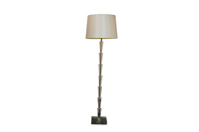 Lot 337 - A contemporary glass standard lamp, the stem...