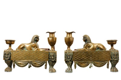 Lot 78 - A PAIR OF EARLY 19TH CENTURY REGENCY BRONZE...