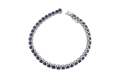 Lot 49 - A sapphire line bracelet