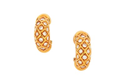 Lot 73 - A pair of diamond earclips, by Cartier
