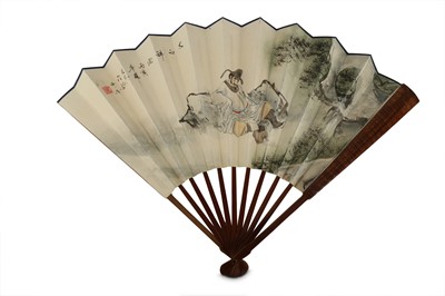 Lot 731 - A CHINESE FOLDING 'LI BAI' FAN.