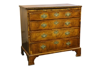 Lot 299 - An early George II figured walnut bachelors...