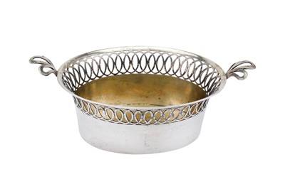 Lot 245 - An early 19th century Austrian 13 loth (812 standard) silver sugar or chestnut basket, Vienna 1820 by DW for Daniel Winkler or Dominikus Würth