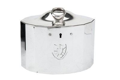 Lot 464 - A George III sterling silver tea caddy, London 1789 by Andrew Fogelberg & Stephen Gilbert (reg. July 1780)