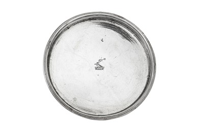 Lot 439 - A George III Irish sterling silver counter dish or wine funnel stand, Dublin 1802 by William Bond