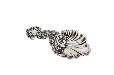 Lot 362 - A Victorian sterling silver caddy spoon, Sheffield 1850 by Aron Hatfield
