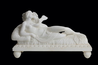 Lot 107 - A LATE 19TH CENTURY ITALIAN ALABASTER FIGURAL...