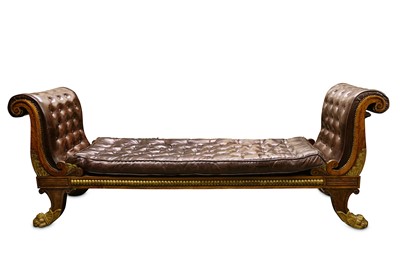 Lot 247 - A FINE REGENCY FAUX ROSEWOOD, PARCEL GILT AND...