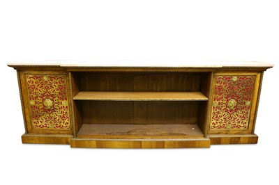 Lot 245 - A FINE 19TH CENTURY ENGLISH WALNUT, CUT BRASS,...