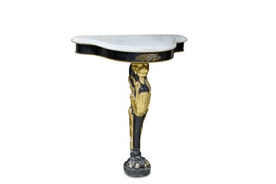Lot 274 - A SMALL 19TH CENTURY REGENCY EBONISED AND...