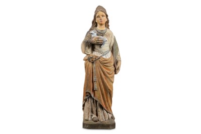 Lot 276 - A LATE 19TH CENTURY CARVED AND PAINTED WOOD...