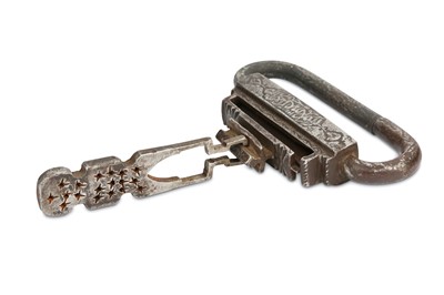 Lot 128 - *A SAFAVID STEEL LOCK