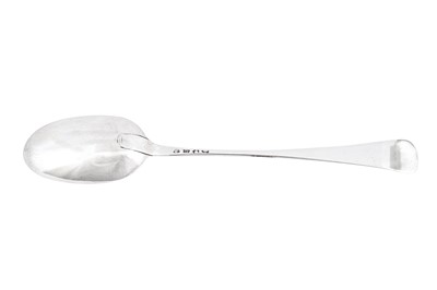 Lot 331 - A George II sterling silver hash spoon, London 1754 by John Gorham (reg. 27th June 1739)