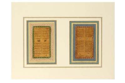 Lot 44 - *TWO FOLIOS FROM A MUGHAL MANUSCRIPT OF SONNETS BY ‘SHAHI’