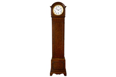 Lot 190 - LATE 19TH / EARLY 20TH CENTURY FRENCH MINIATURE PARQUETRY INLAID LONGCASE CLOCK