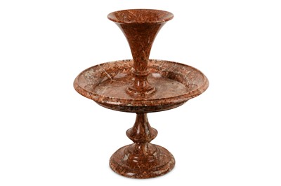 Lot 277 - A ROUGE BRECCIA MARBLE VASE / CENTREPIECE the...