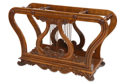 Lot 242 - AN UNUSUAL LATE REGENCY ROSEWOOD MUSIC ROLL...