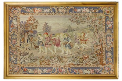 Lot 73 - A VERY LARGE 19TH CENTURY NEEDLEWORK PANEL...