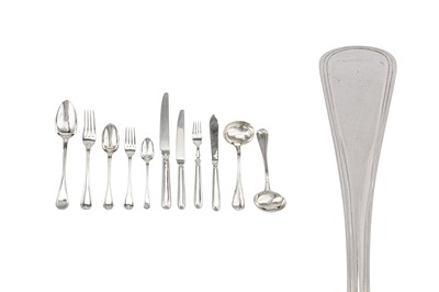 Lot 329 - A Victorian sterling silver table service of flatware / canteen, the majority by George Adams of Chawner & Co