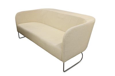 Lot 370 - A Danish two seater tub sofa, upholstered in...