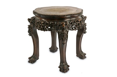 Lot 238 - A late 19th Century Chinese padouk wood...