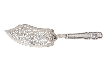 Lot 360 - A mid-19th century Austrian 13 loth (812 standard) silver fish slice, Vienna 1840 by Stefan Mayerhofer and Carl Klinkosch (reg. 1831)
