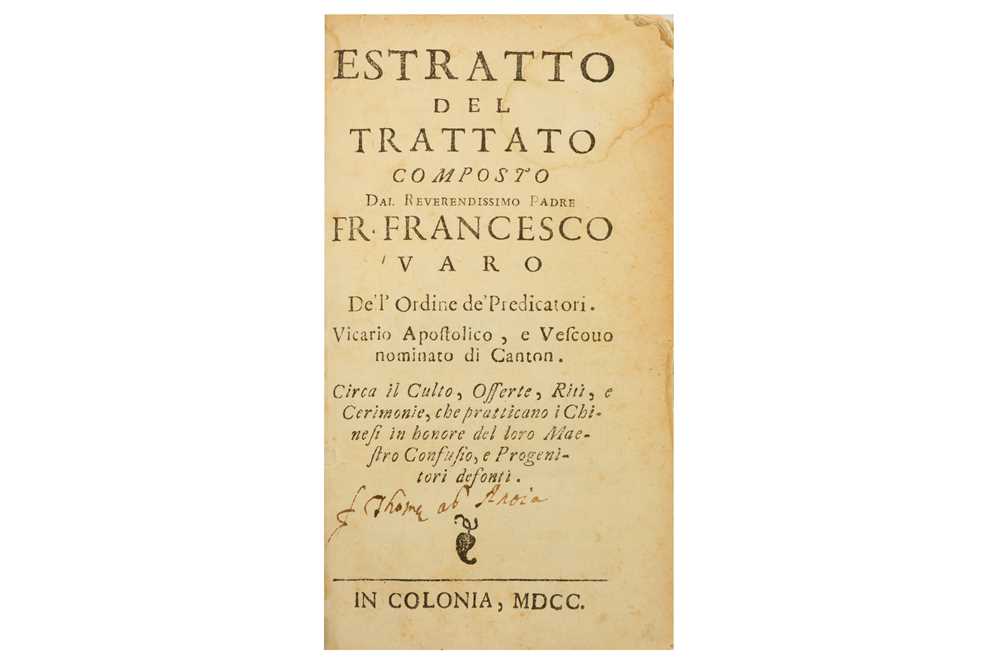 Lot 17 - China.- Varo (Francesco)