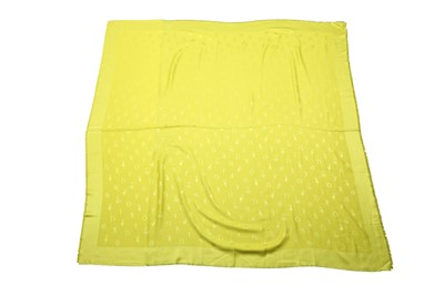 Lot 134 - Christian Dior Chartreuse Silk Wool Scarf