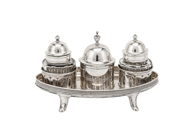 Lot 250 - A Christian VII late 18th century Danish silver inkstand, Copenhagen 1774 by C.W, Christian Werum (active 1760-92)