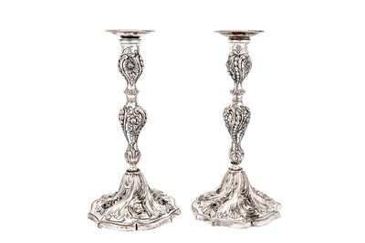 Lot 501 - A pair of George III Old Sheffield Silver Plate candlesticks, Birmingham circa 1768 by Matthew Boulton and John Fothergill
