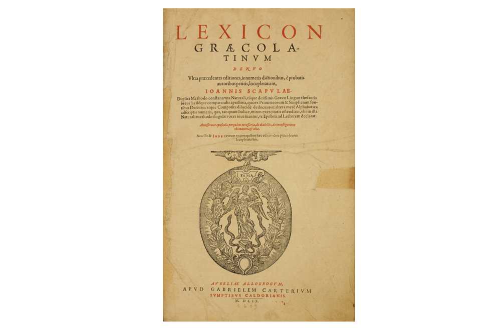 Lot 64 - Scapula (Johann) 
Lexicon graecolatinum…