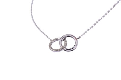 Lot 67 - A 'Double Interlocking Circles' pendant necklace, by Tiffany & Co.