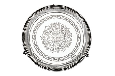 Lot 461 - A Victorian sterling silver salver, Sheffield 1878 by Roberts and Belk