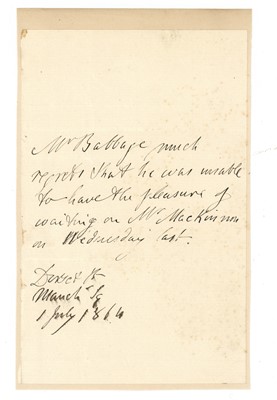 Lot 304 - Babbage (Charles)