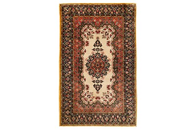 Lot 1 - A VERY FINE SILK QUM RUG, CENTRAL PERSIA