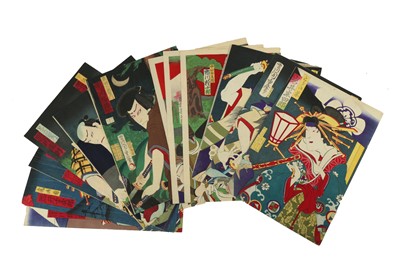 Lot 651 - A COLLECTION OF JAPANESE WOODBLOCK PRINTS KUNISADA AND OTHERS.