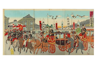 Lot 658 - JAPANESE WOODBLOCK PRINTS BY NOBUKAZU AND CHIKANOBU.