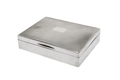 Lot 9 - A George VI sterling silver cigarette box, London 1937 by Mappin and Webb