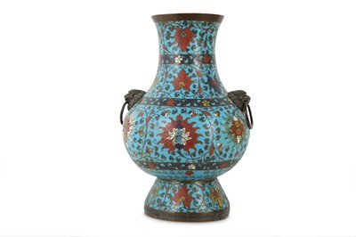 Lot 227 - A CHINESE CLOISONNÉ ENAMEL VASE, HU.