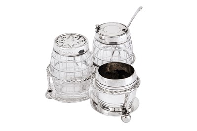 Lot 220 - A Victorian sterling silver novelty breakfast cruet, London 1874 by Thomas Bradbury & Sons