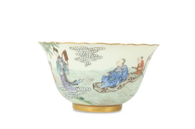 Lot 24 - A CHINESE FAMILLE ROSE 'IMMORTALS' BOWL.